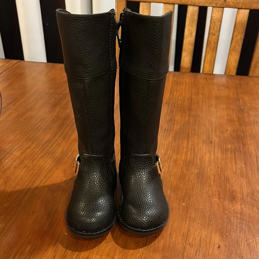 Michael Kors Emma Tara Boots black leather new Toddlers Girls Size 6